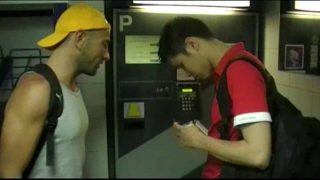 fuck with an asian gay on public toilet