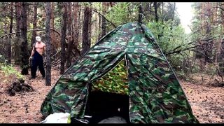 Masked Villain Fucks Tired Tourist in Tent